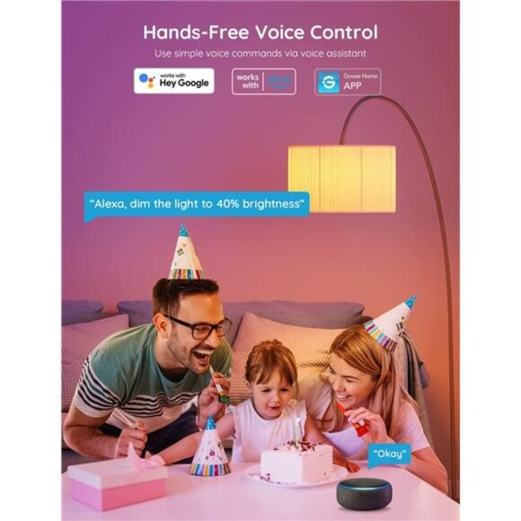 Govee Smart Light Bulbs, Color Changing Light Bulb, Work with Alexa and Google - Picture 3 of 7